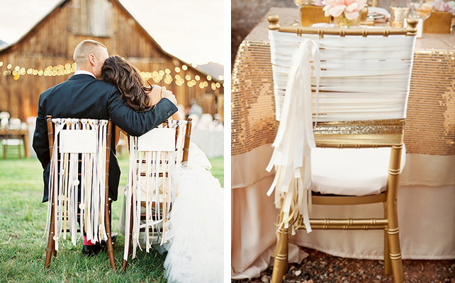 Ленты для стульев на свадьбу